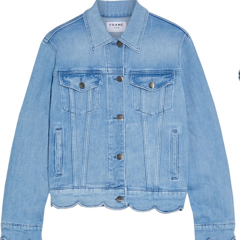 Frame Denim Light Blue Scallop-Edge Willoughby Jacket
